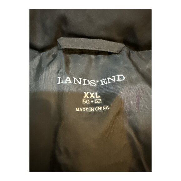 Land's End Black Down Blend Full Zip 2-Pocket Puffer Vest Jacket Men's 2XL 50-52 - Picture 4 of 6